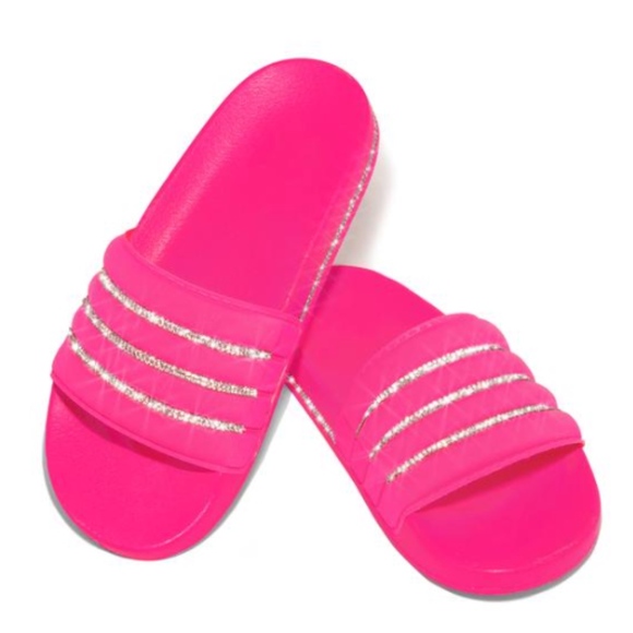 Shoes - "Poolside Pretty" Slides - Neon Pink